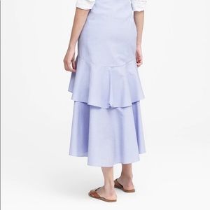 BANANA REPUBLIC Pale Blue High Low Midi Skirt 6